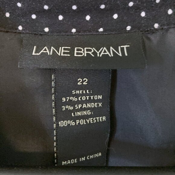 Lane Bryant Wrap Around Dress Size 22 Black White Polka Dot Flattering V Neck - Picture 2 of 8